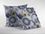 16” Navy White Floral Suede Throw Pillow
