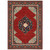 10' X 13' Red and Black Oriental Power Loom Area Rug