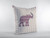 20" Magenta Elephant Decorative Suede Throw Pillow