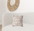18" X 18" White And Blue Abstract Blown Seam Suede Throw Pillow