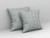 20" X 20" White And Gray Geometric Blown Seam Suede Throw Pillow