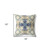 18" X 18" Cream And Blue Floral Blown Seam Suede Throw Pillow