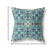 16" Aqua Indigo Cloverleaf Boho Suede Throw Pillow