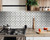 5" X 5" Black and White Rosa Peel and Stick Removable Tiles