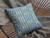 16" Blue Cream Spades Suede Throw Pillow