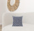 16" X 16" Indigo White Green Geometric Blown Seam Suede Throw Pillow
