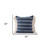 20" Navy Blue And Ivory Cotton Striped Throw Pillow with Fringe