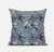 16” Gray Blue Tropical Suede Throw Pillow