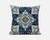 16" Aqua Blue Boho Chic Pattern Suede Throw Pillow