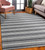 8' X 10' Gray and Ivory Striped Hand Woven Non Skid Area Rug