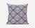 18" X 18" Gray Blue Pink Lotus Floral Blown Seam Suede Throw Pillow