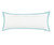 14" X 36" White And Icy Blue 100% Cotton Geometric Zippered Pillow