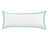 14" X 36" White And Icy Blue 100% Cotton Geometric Zippered Pillow