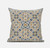 16" X 16" Muted Green Peach Paisley Blown Seam Suede Throw Pillow