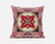 20” Peach Red Geo Tribal Suede Throw Pillow