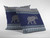 18” Navy Ornate Elephant Suede Throw Pillow