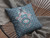16” Slate Blue Hamsa Boho Suede Throw Pillow