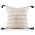 20" Ivory and Blue Throw Pillow