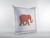 18” Orange White Elephant Boho Suede Throw Pillow