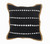 18" X 18" Black White And Tan 100% Cotton Striped Zippered Pillow