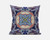20” Indigo Peach Geo Tribal Suede Throw Pillow