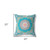 20" X 20" Blue And Green Geometric Blown Seam Suede Throw Pillow