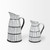 10" Black And White Cylinder Ceramic Urns Jars