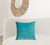 20" Aqua Cotton Blend Throw Pillow