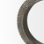 Two Ring Gray Hammered Metal Sculpture