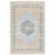 5' X 8' Blue And Beige Oriental Hand Loomed Stain Resistant Area Rug With Fringe
