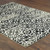 8' X 11' Navy Blue And Ivory Geometric Distressed Area Rug