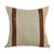 20" X 20" Beige And Brown Linen Striped Zippered Pillow
