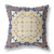 16" X 16" Blue Yellow Floral Blown Seam Suede Throw Pillow
