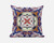 18” Pale Orange Blue Geo Tribal Suede Throw Pillow