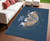 4' X 5' Blue Gold And White Mountain Biker Washable Youthful Area Rug