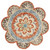 6' Orange And Red Wool Floral Hand Tufted Round Rug