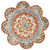 6' Orange And Red Wool Floral Hand Tufted Round Rug