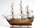 27" Wood Brown Solid Wood Hand Painted Model Boat Tabletop Sculpture
