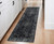 8' Runner Blue and Ivory Oriental Power Loom Runner Rug