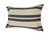 16" X 24" Gray And White 100% Cotton Striped Zippered Pillow