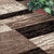 5' Black Brown And Beige Patchwork Square Rug