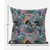 20” Aqua Red Tropical Suede Throw Pillow