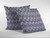 16” Purple Gray Hatch Decorative Suede Throw Pillow