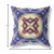 16” Indigo Cream Geo Tribal Suede Throw Pillow