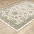 2' X 3' Stone Grey Ivory Green Brown Teal And Light Blue Oriental Power Loom Stain Resistant Area Rug - 606114615743