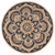 4' Round Black Flower Blossom Area Rug