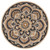 4' Round Black Flower Blossom Area Rug