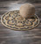 4' Round Black Flower Blossom Area Rug