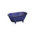 5" Blue Metal Hand Painted Decorative Tub Tabletop Sculpture