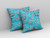20" X 20" Bright Blue And Gray Paisley Blown Seam Suede Throw Pillow